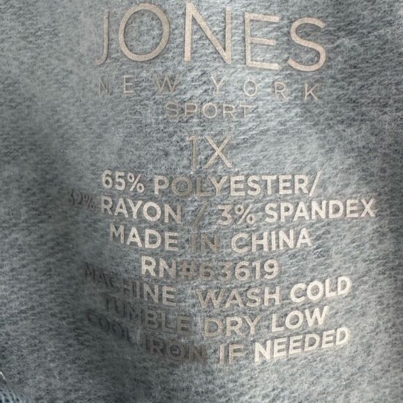 Jones New York Soft Blue zip up neck sweatshirt women’s 1x - Picture 12 of 12